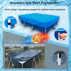SYPGIHNA cover installed on frame pool protecting water from debris