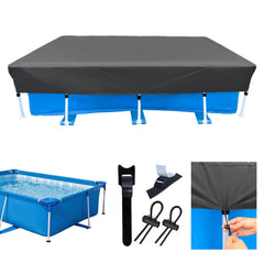 SYPGIHNA front view of rectangular pool cover showing full fit and protection