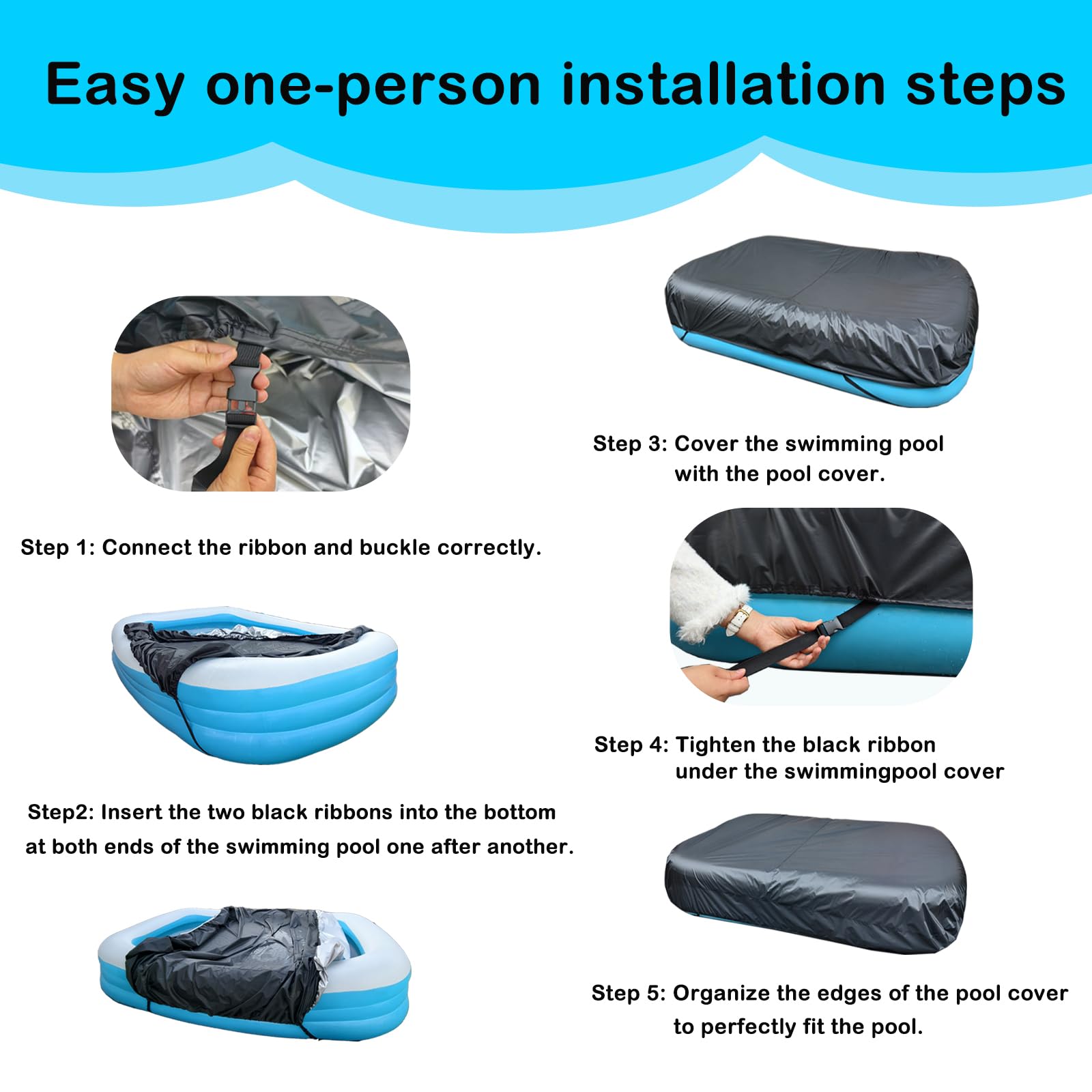 SYPGIHNA installed on a backyard rectangle pool keeping leaves out