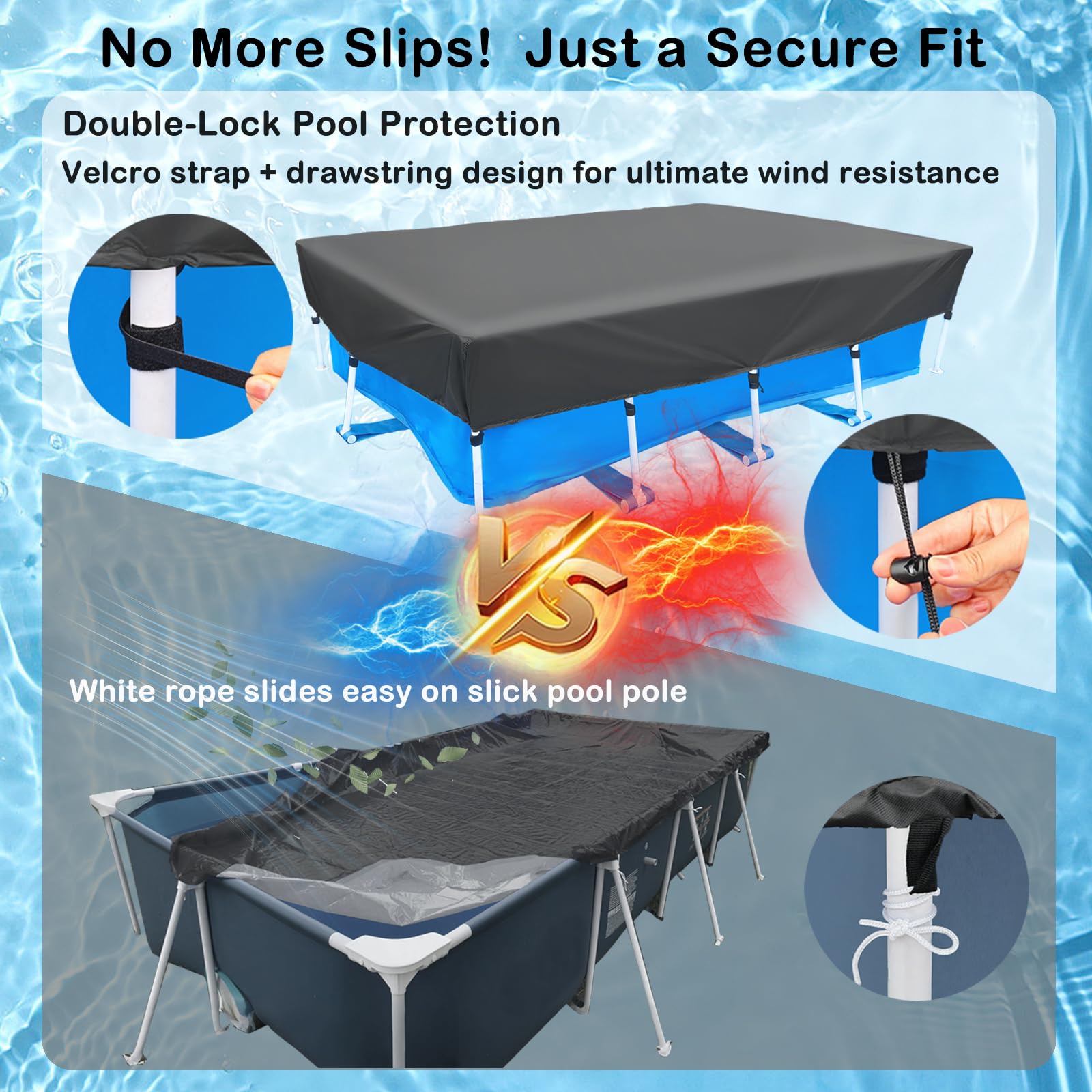 SYPGIHNA sewn pull tabs and Velcro straps detail improving wind stability
