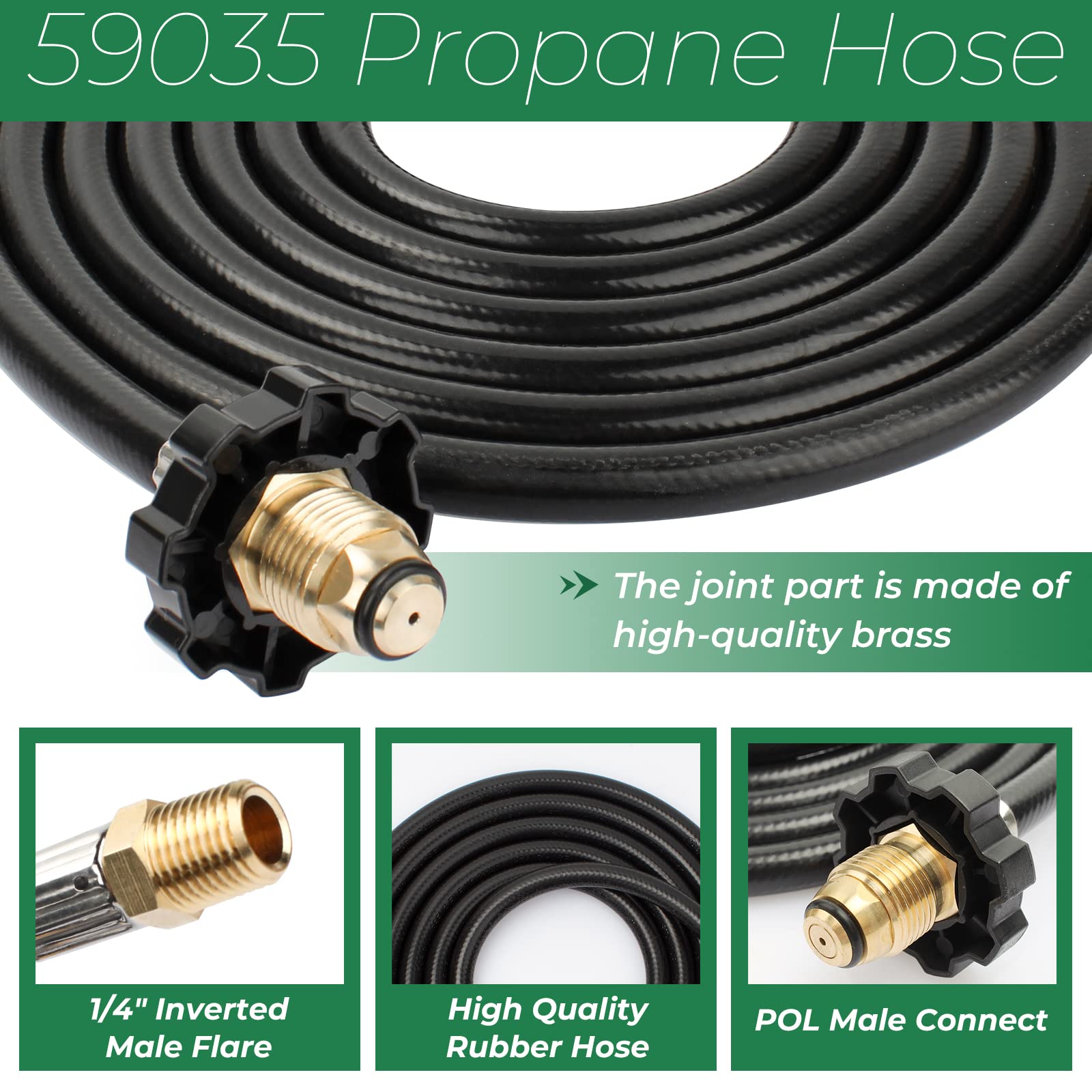 SyunsXoon coiled 12ft hose beside ruler showing length and portability