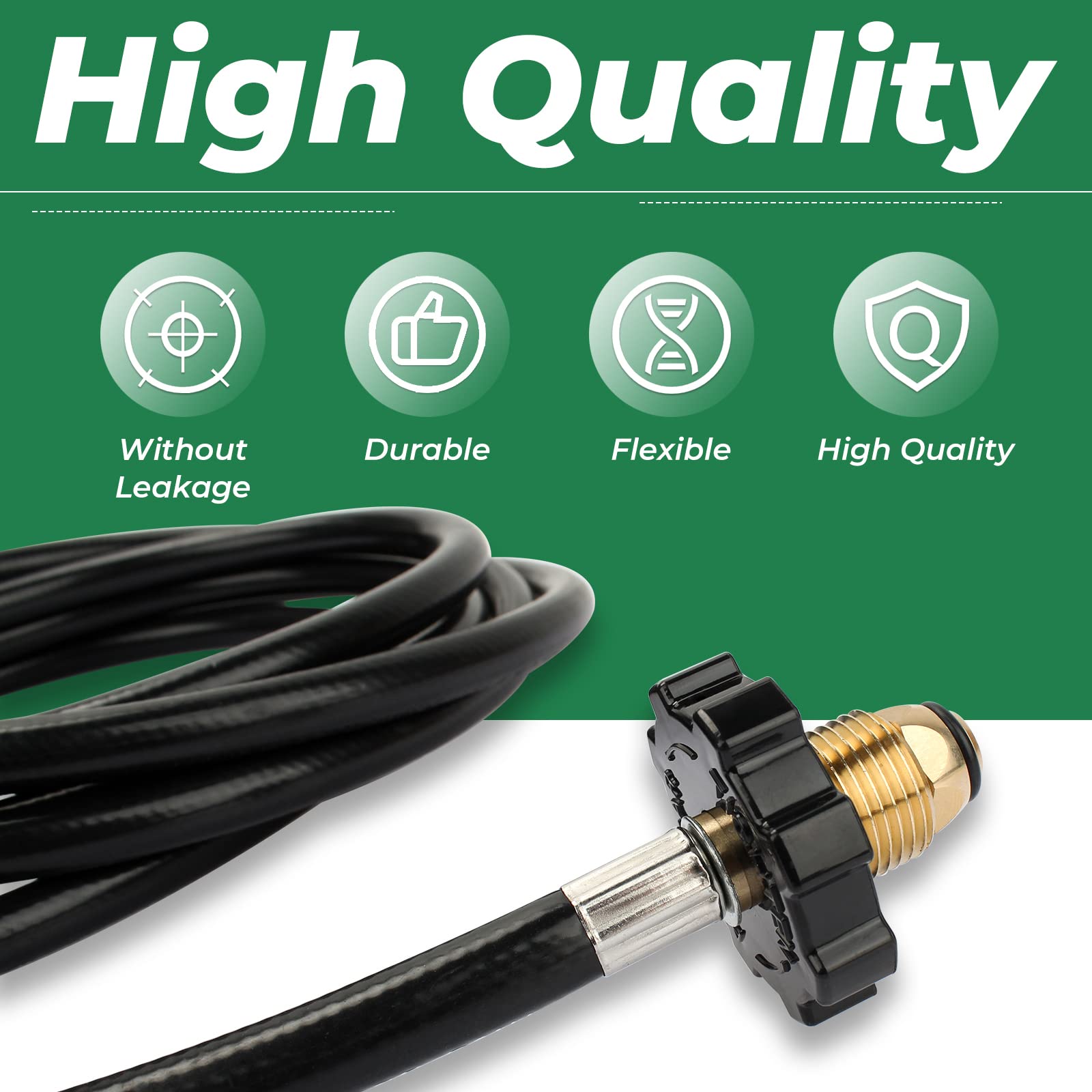 SyunsXoon hose installed on RV propane port illustrating easy, tool-free hookup
