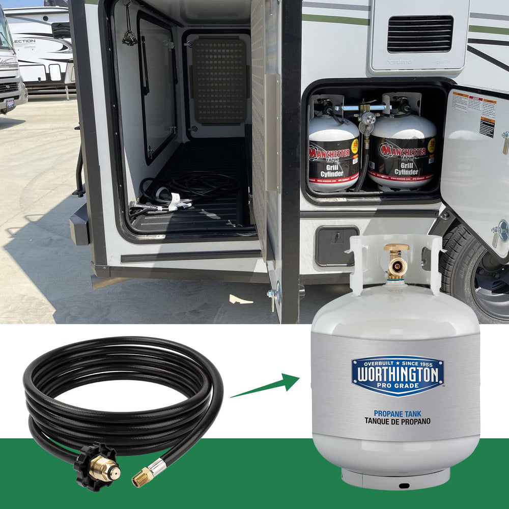 SyunsXoon hose connected to camping grill showing fast setup for outdoor use