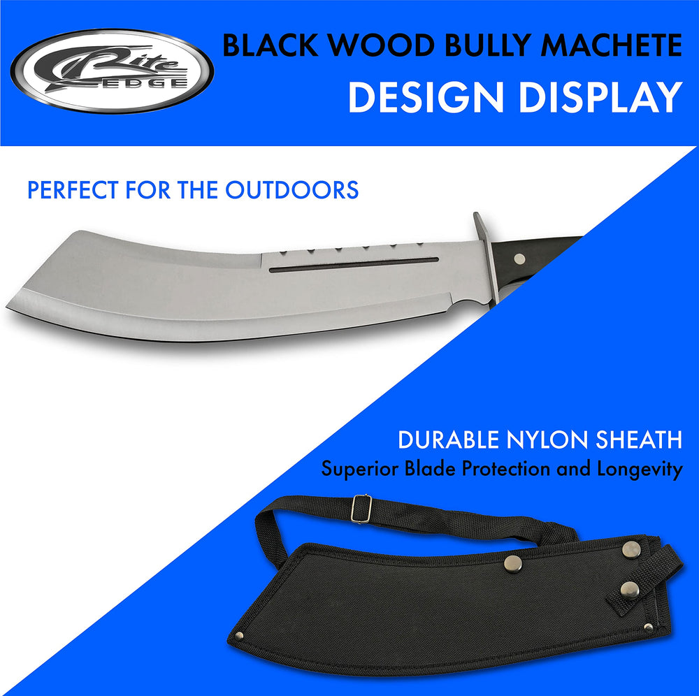 SZCO machete beside a measuring tape showing length for sizing and planning use