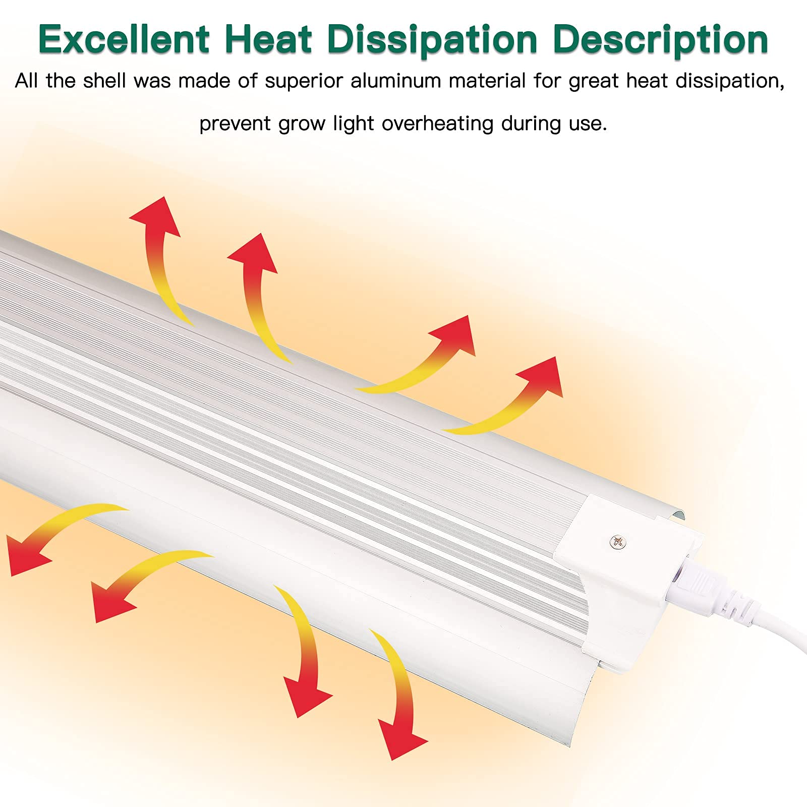 SZHLUX aluminum heat sink underside showing thermal design that extends LED lifespan