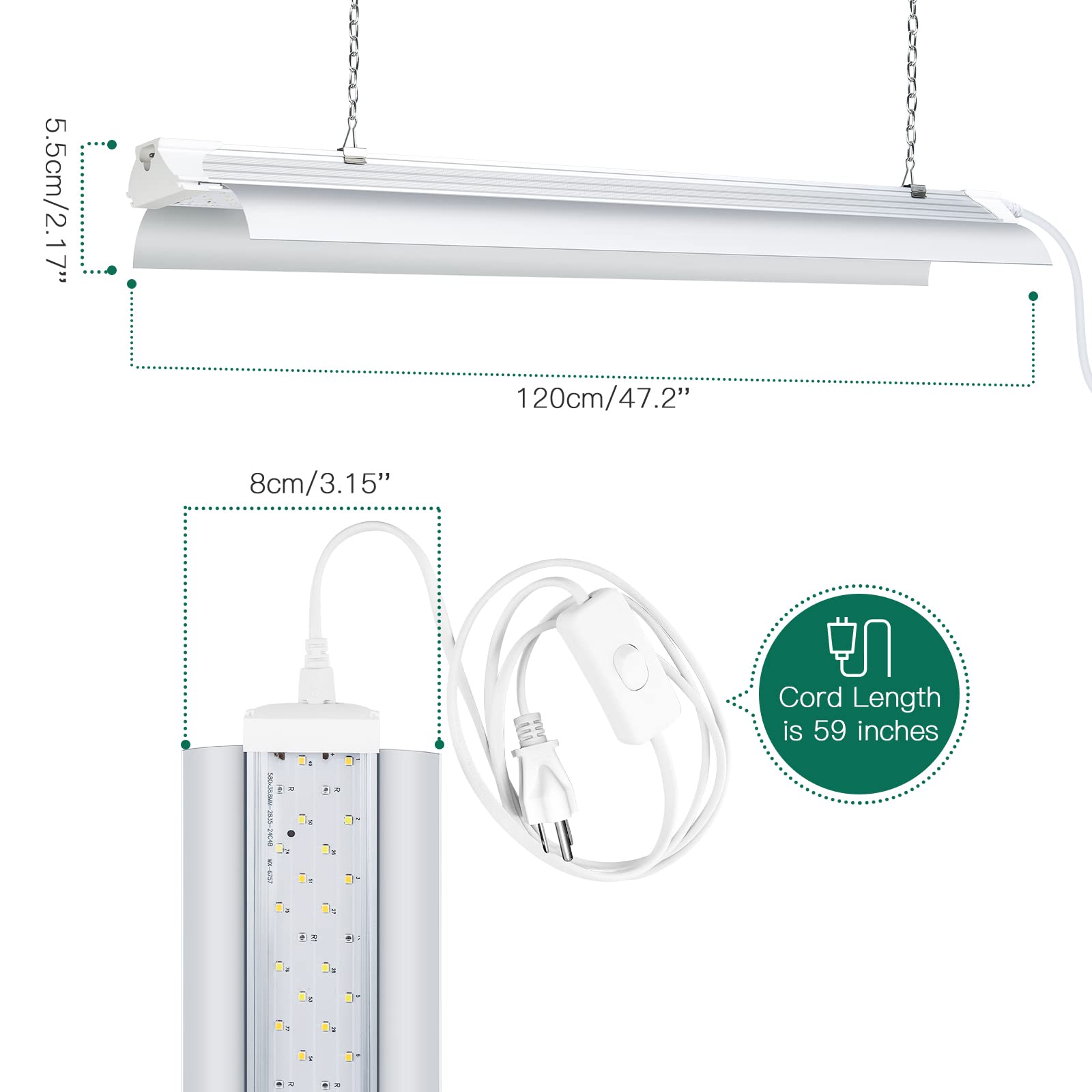 SZHLUX light mounted over seedlings in grow room demonstrating uniform growth illumination