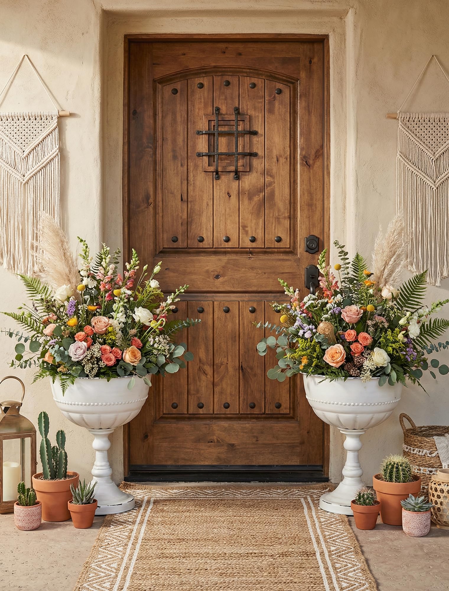 Sziqiqi in use with hydrangea on patio providing raised display and easy care