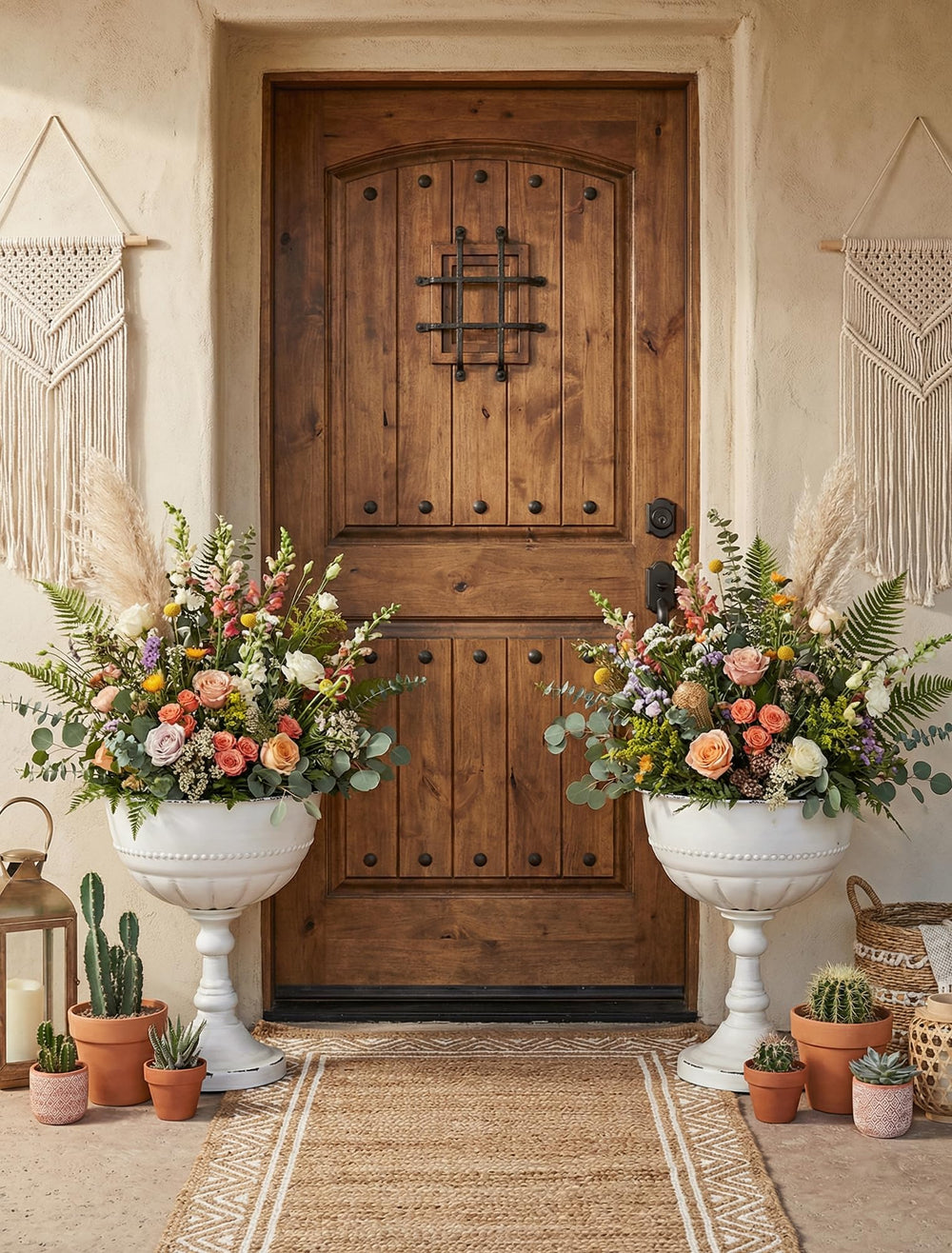 Sziqiqi in use with hydrangea on patio providing raised display and easy care