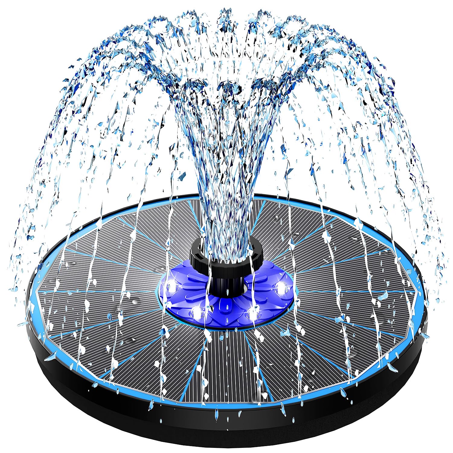 SZMP front view of floating fountain showing elegant spray and stability