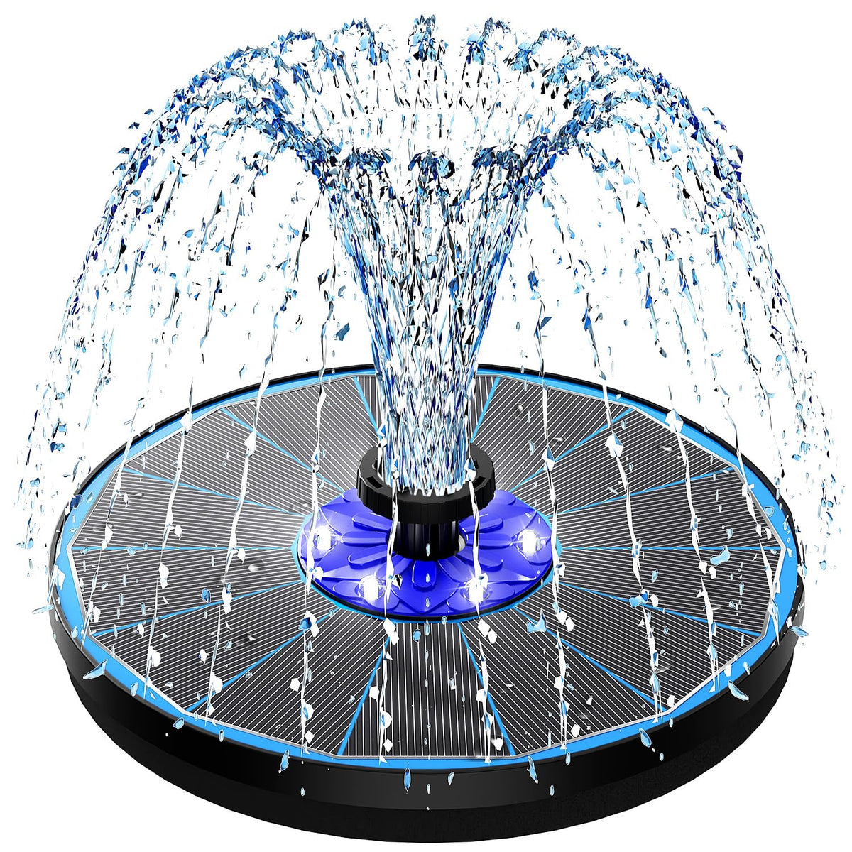 SZMP front view of floating fountain showing elegant spray and stability