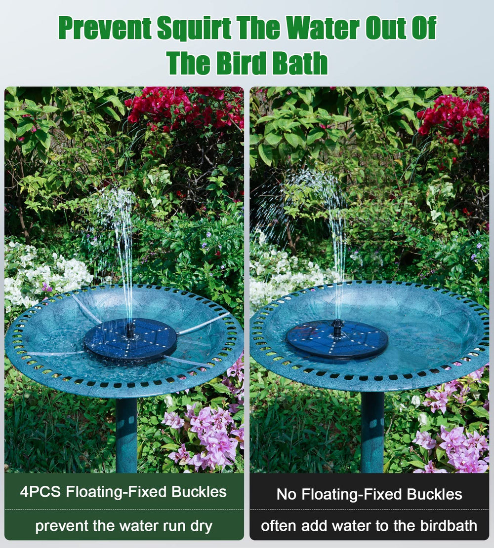 SZMP fountain placed in birdbath giving lively daytime water movement