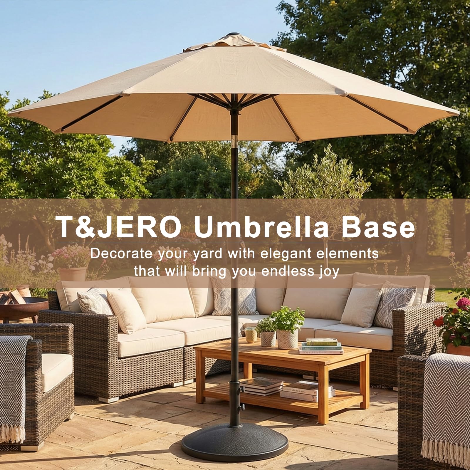 T&Jero top view highlighting the umbrella socket and easy pole placement benefit