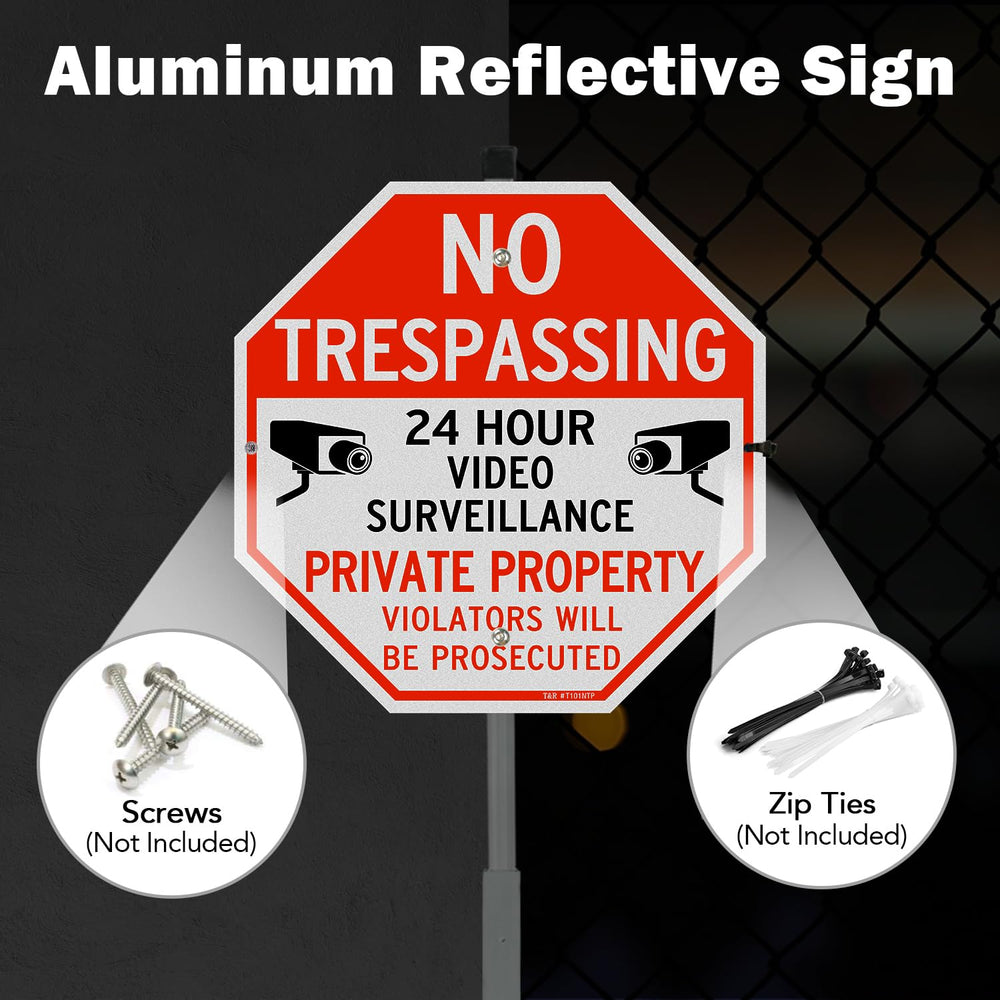T&R four-pack of signs displayed for multiple perimeter placements and coverage