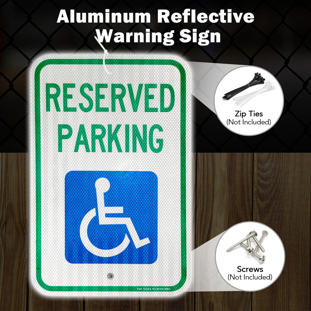 T&R mounted on post in parking lot for consistent reserved space marking