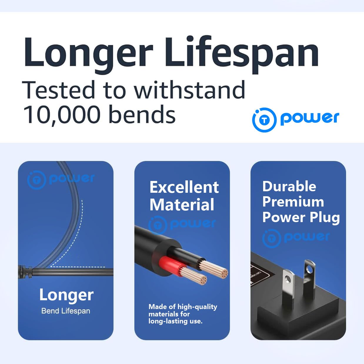T POWER packaging and manual highlighting included documentation