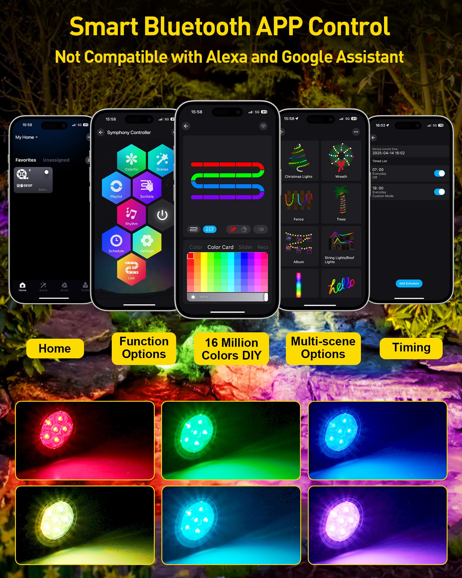 T-SUN submerged in pond illustrating IP68 waterproofing and safe glow