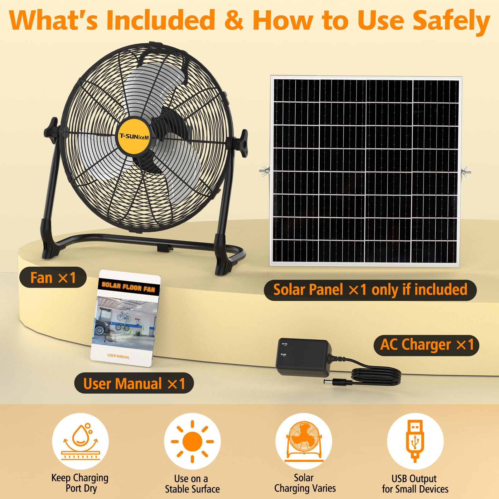 T-SUNiceM USB output and controls panel for charging devices and settings