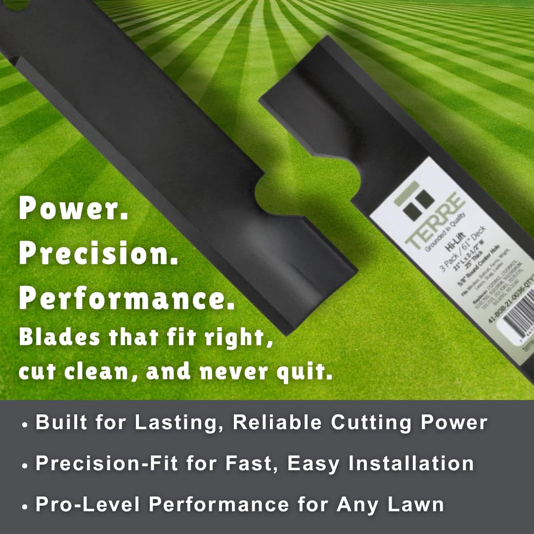 T TERRE blade cross-section showing 0.25 inch thickness for durability