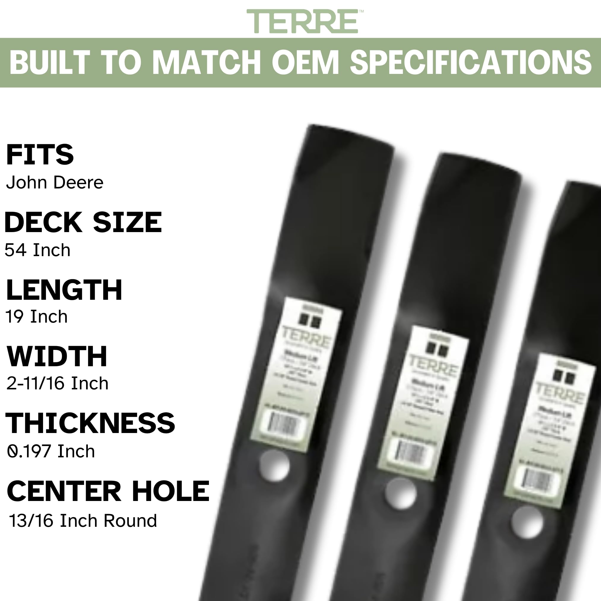 T TERRE three blades laid out flat to show pack contents and finish