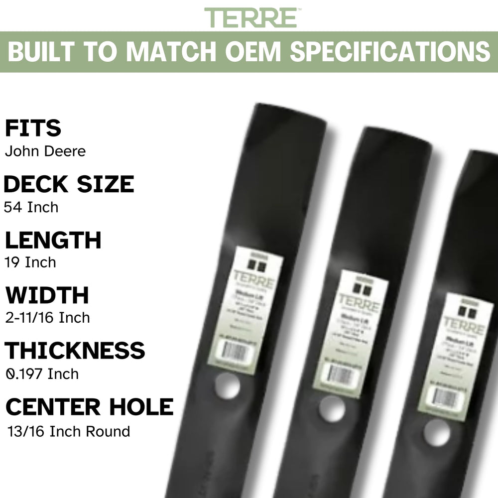 T TERRE three blades laid out flat to show pack contents and finish