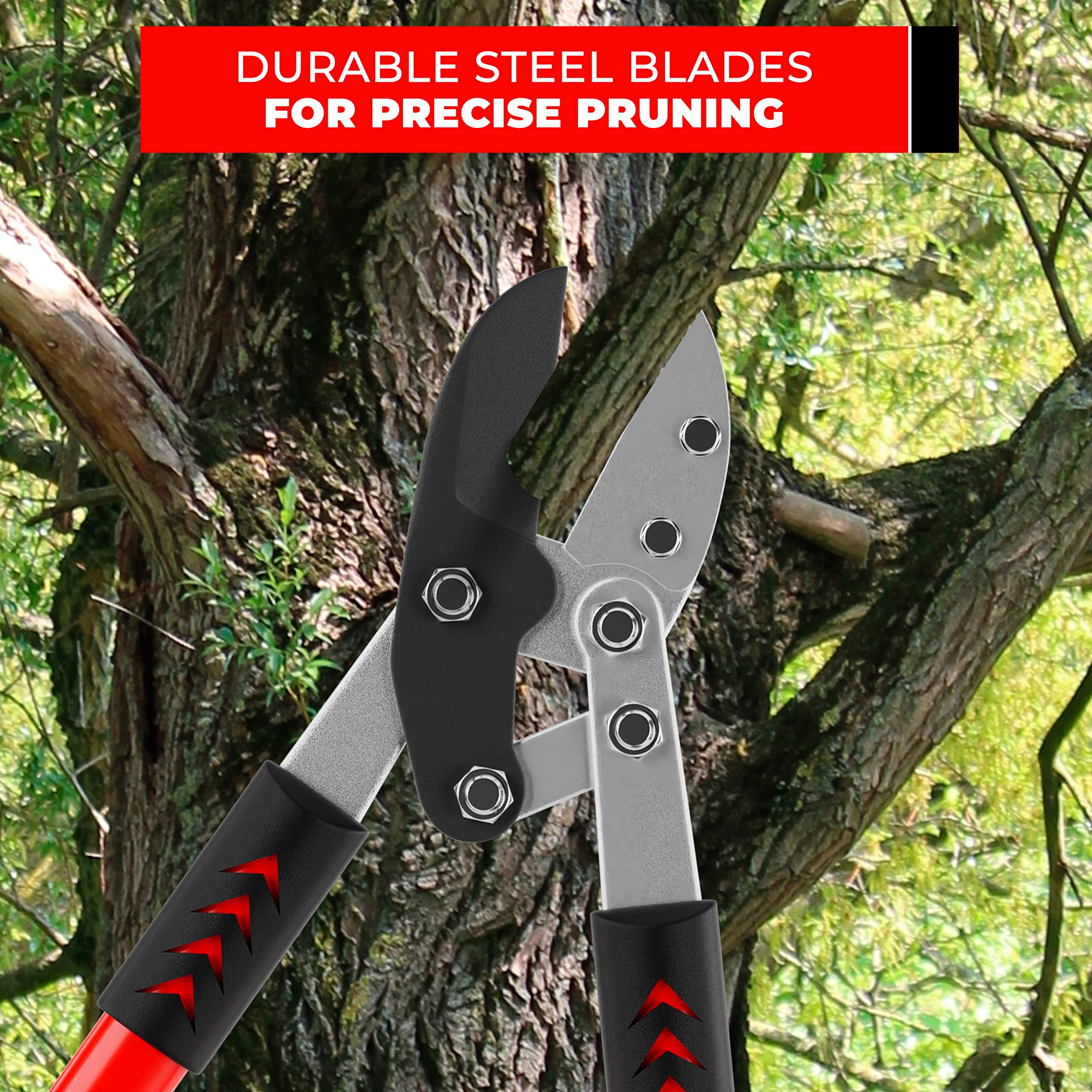 TABOR TOOLS blade coating detail showing low-friction finish for less sap buildup
