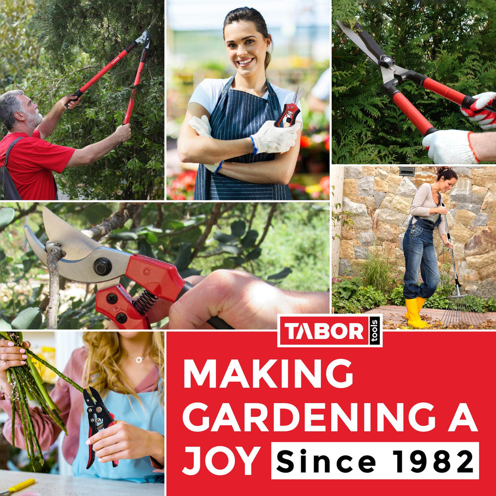 TABOR TOOLS retracted tool for compact storage and easy transport