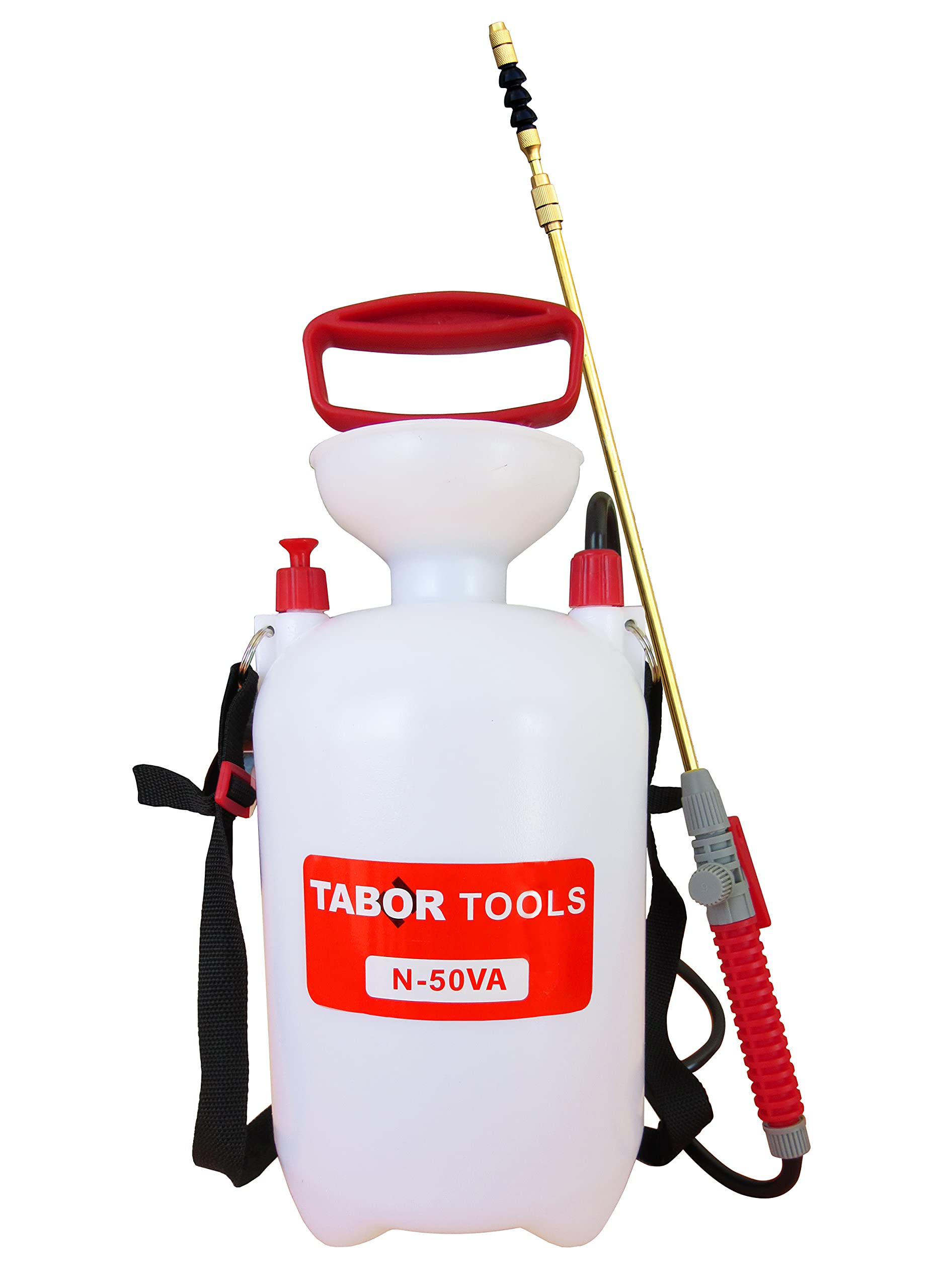 TABOR TOOLS front view of the 1.3 gallon sprayer showing compact design and handle