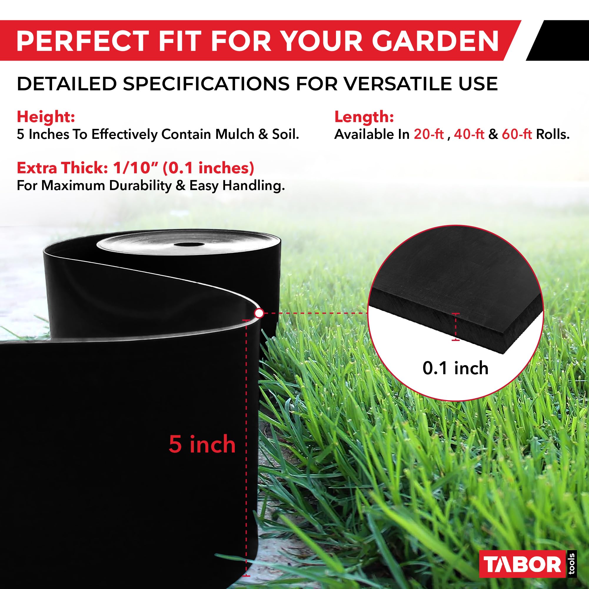 TABOR TOOLS installed edging in flower bed keeping mulch contained and tidy