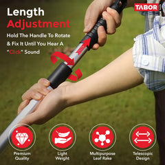 TABOR TOOLS telescopic handle twist-lock detail for comfortable adjustable reach