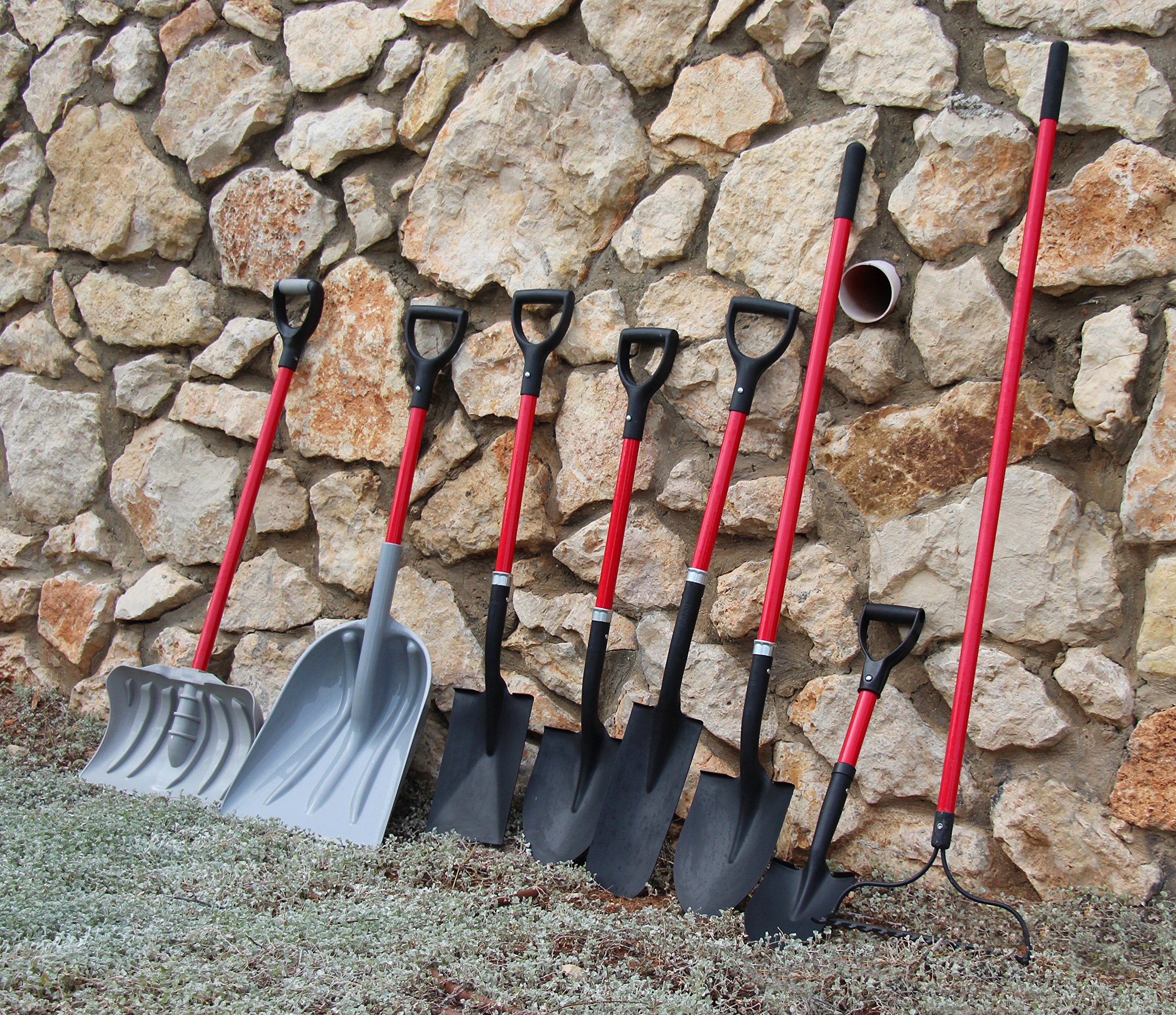 TABOR TOOLS J201A leaning in garden showing ergonomic design for planting tasks