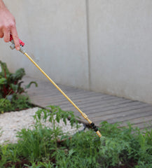 TABOR TOOLS telescopic brass wand extended for reaching tall plants and gutters