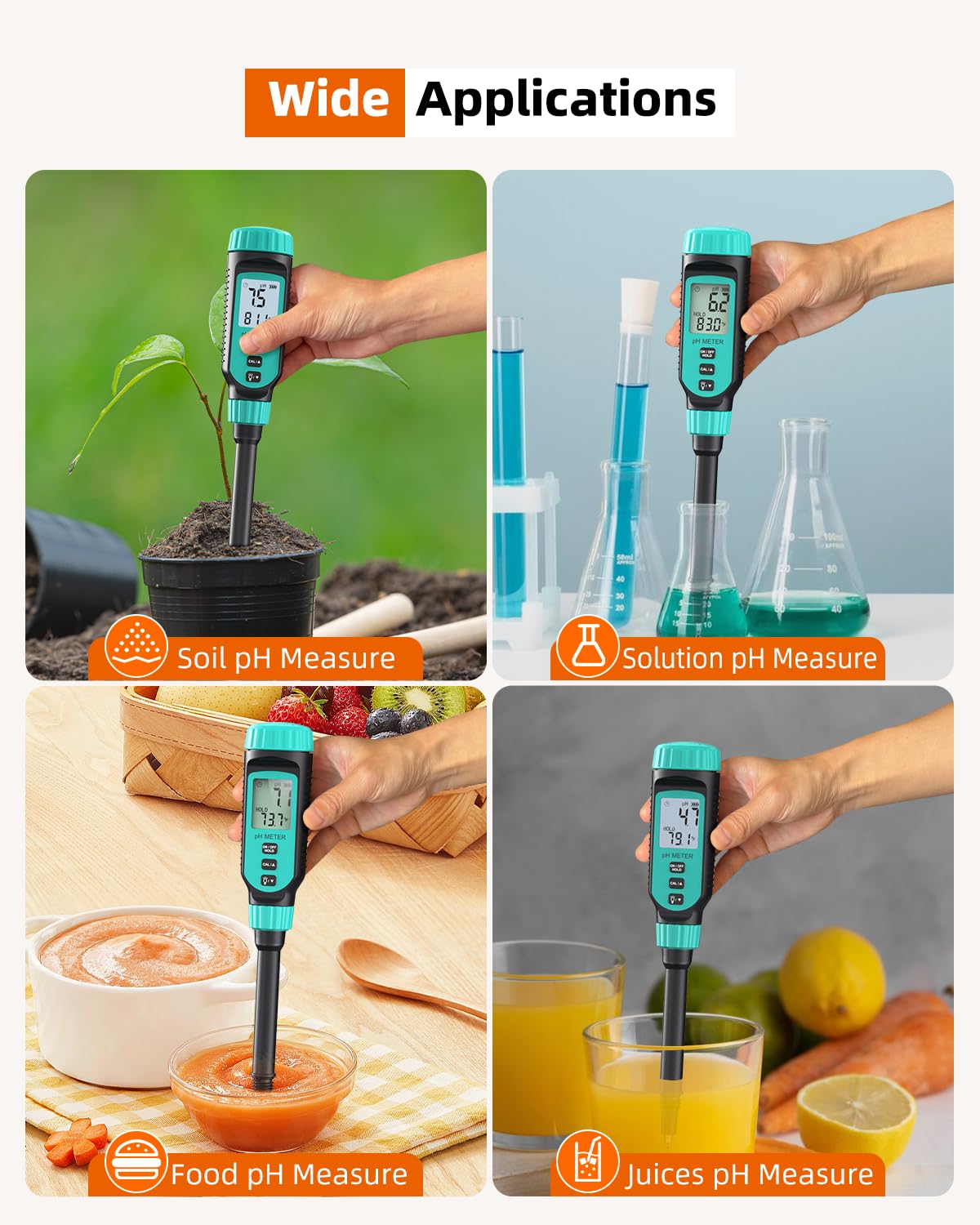 Tadeto calibration powders and solutions showing three-point accuracy