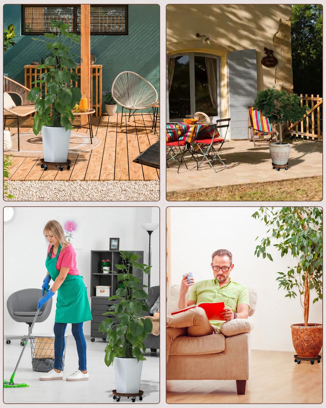 Tadpolebaby on patio with plants demonstrating outdoor versatility and neatness