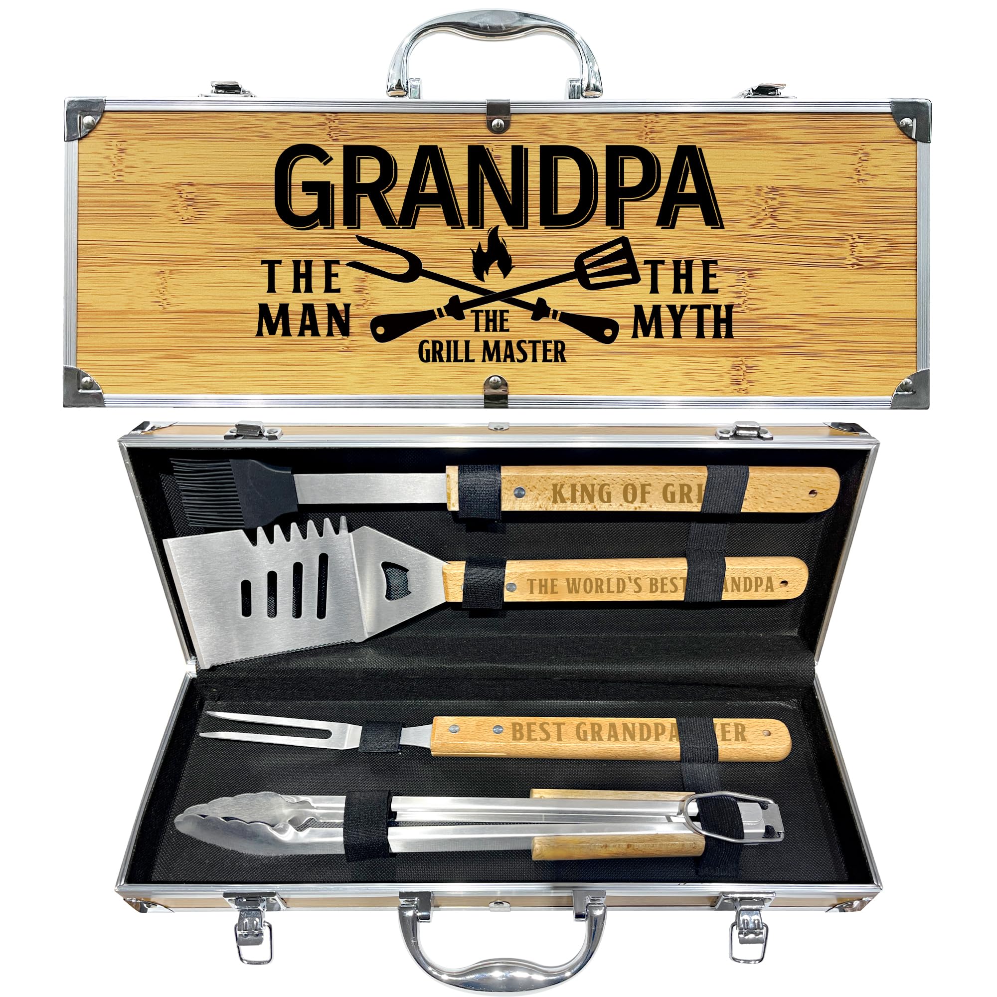 Taesun front of case open showing organized tools and gift presentation