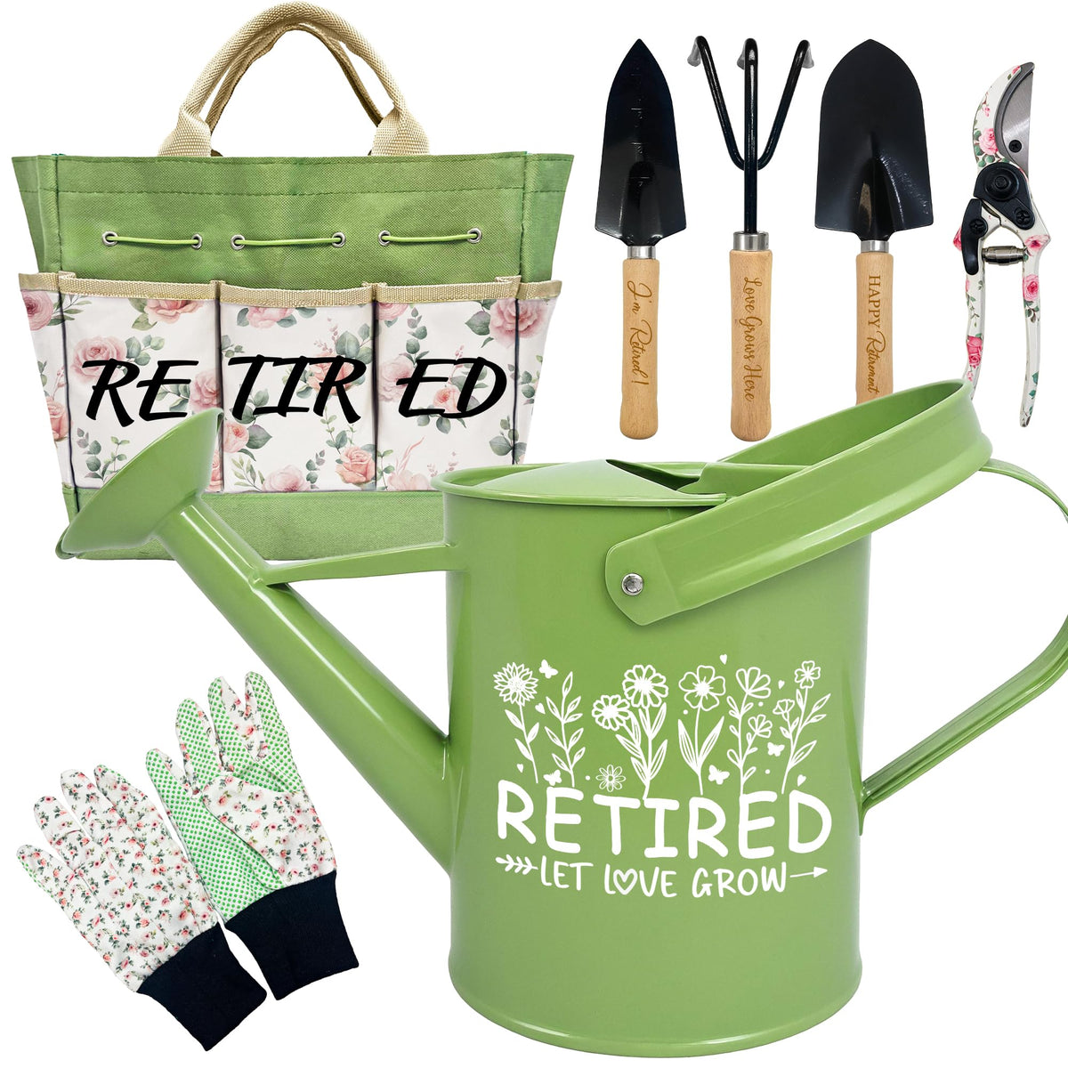 Taesun front packaging showing the floral retirement garden kit benefits storage