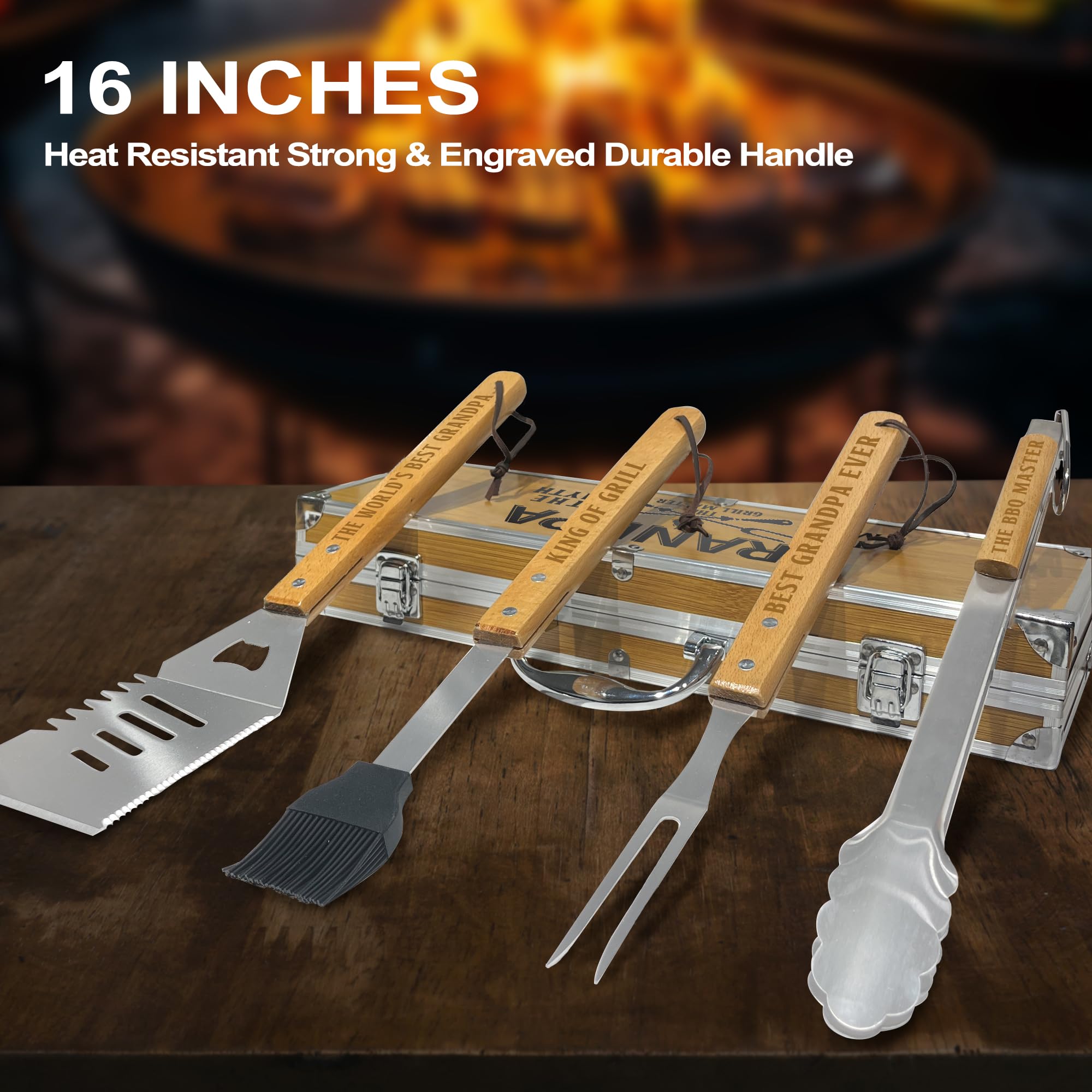 Taesun wooden-style handle texture showing comfortable non-slip grip