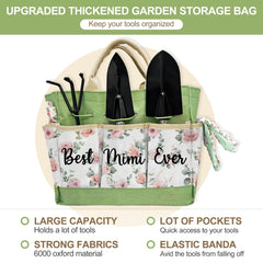 Taesun Mimi garden tools laid out to show durable aluminum construction benefit