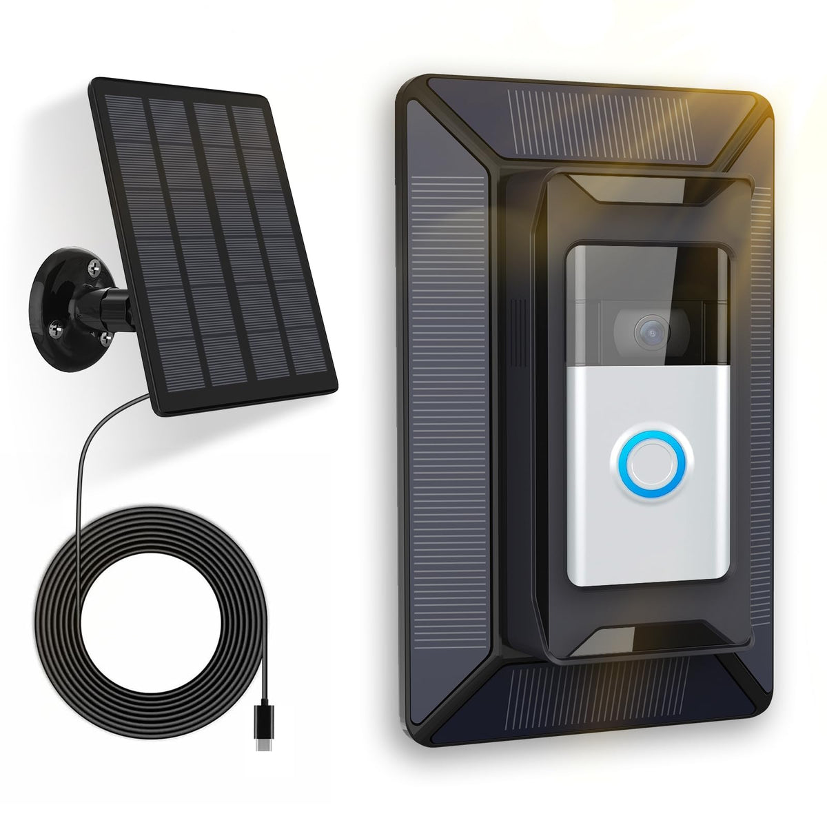 TagRecove front view of solar charger and integrated mount showing secure fit and power benefit