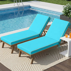 TaiBest front view teal chaise cushion showing full coverage and comfort