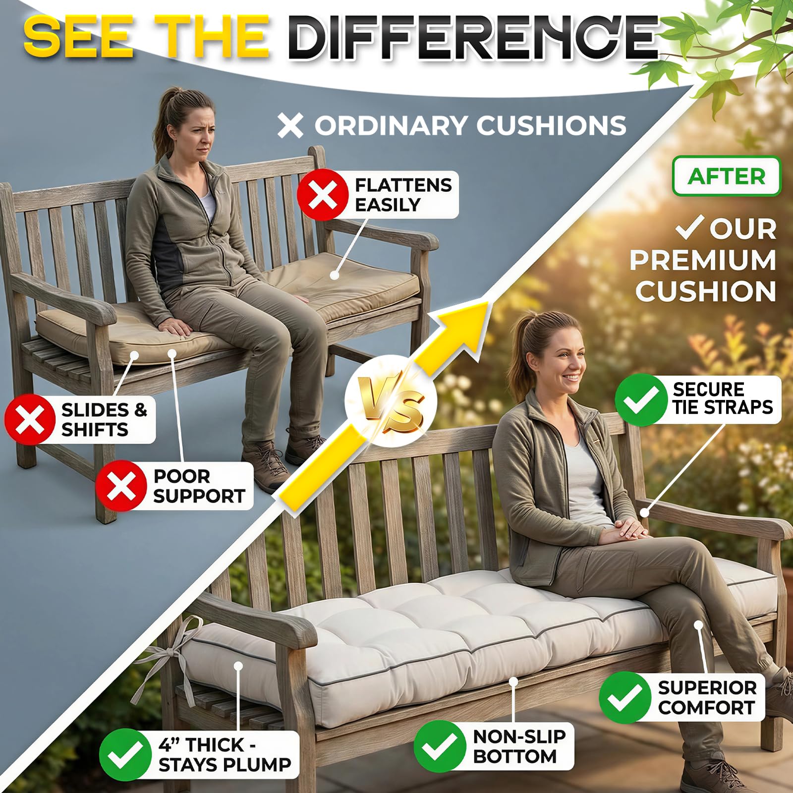 TaiBest close-up tufting and oxford fabric highlighting durable weather resistance
