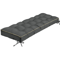 TaiBest front view of grey tufted bench cushion showing tailored look and comfort