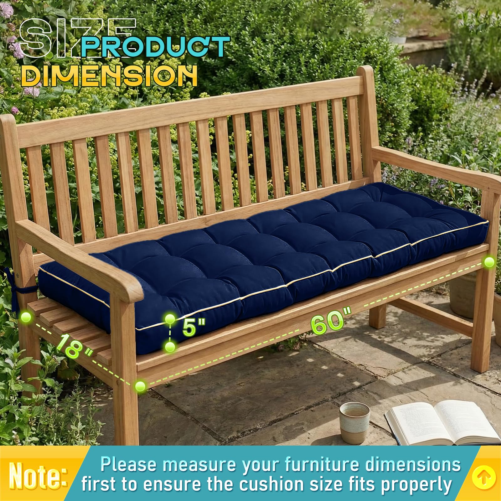TaiBest cushion on porch swing in use offering secure, comfy seating