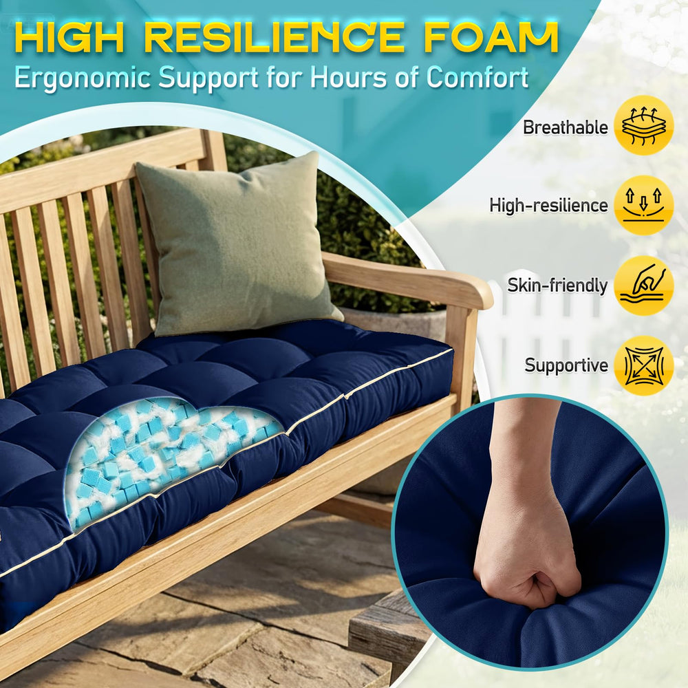 TaiBest side profile showing 5-inch memory foam thickness for supportive seating