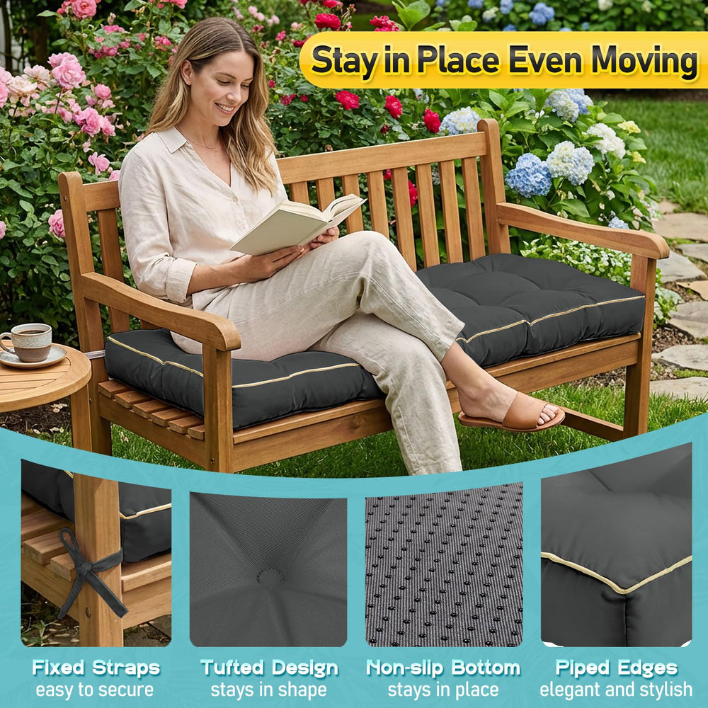 TaiBest adjustable straps attached to bench slats for secure anchoring and safety