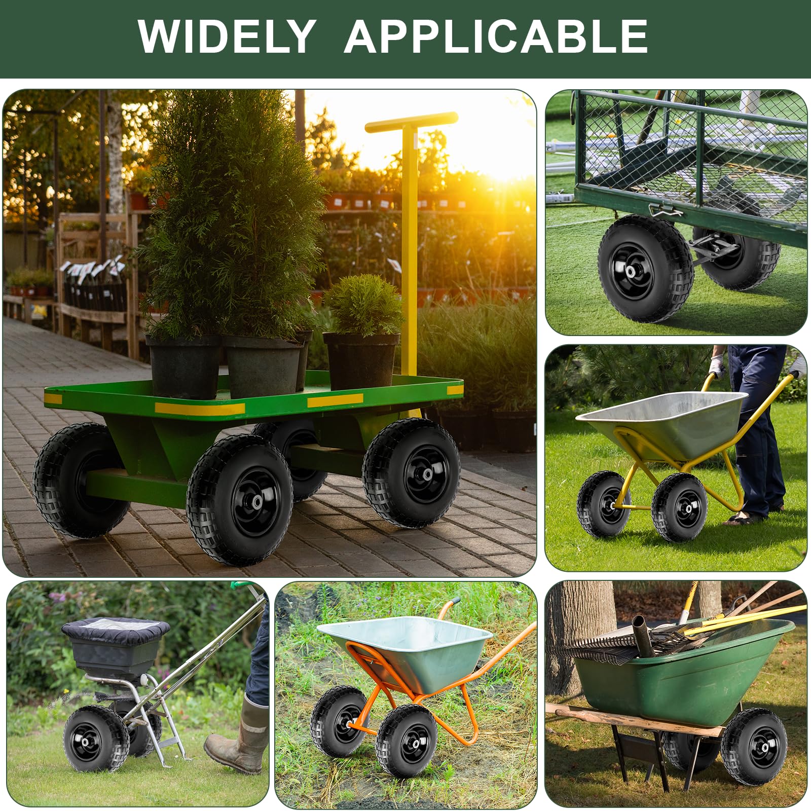 Taifa on garden wagon in yard showing reliable transport and rough-terrain grip