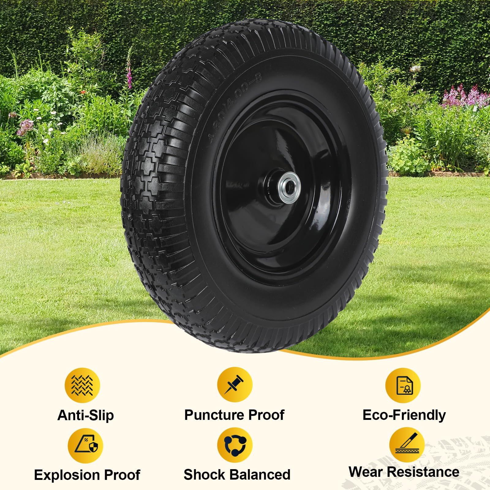 Taifa wheel mounted on hand truck proving smooth, flat-free operation