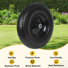 Taifa wheel mounted on hand truck proving smooth, flat-free operation