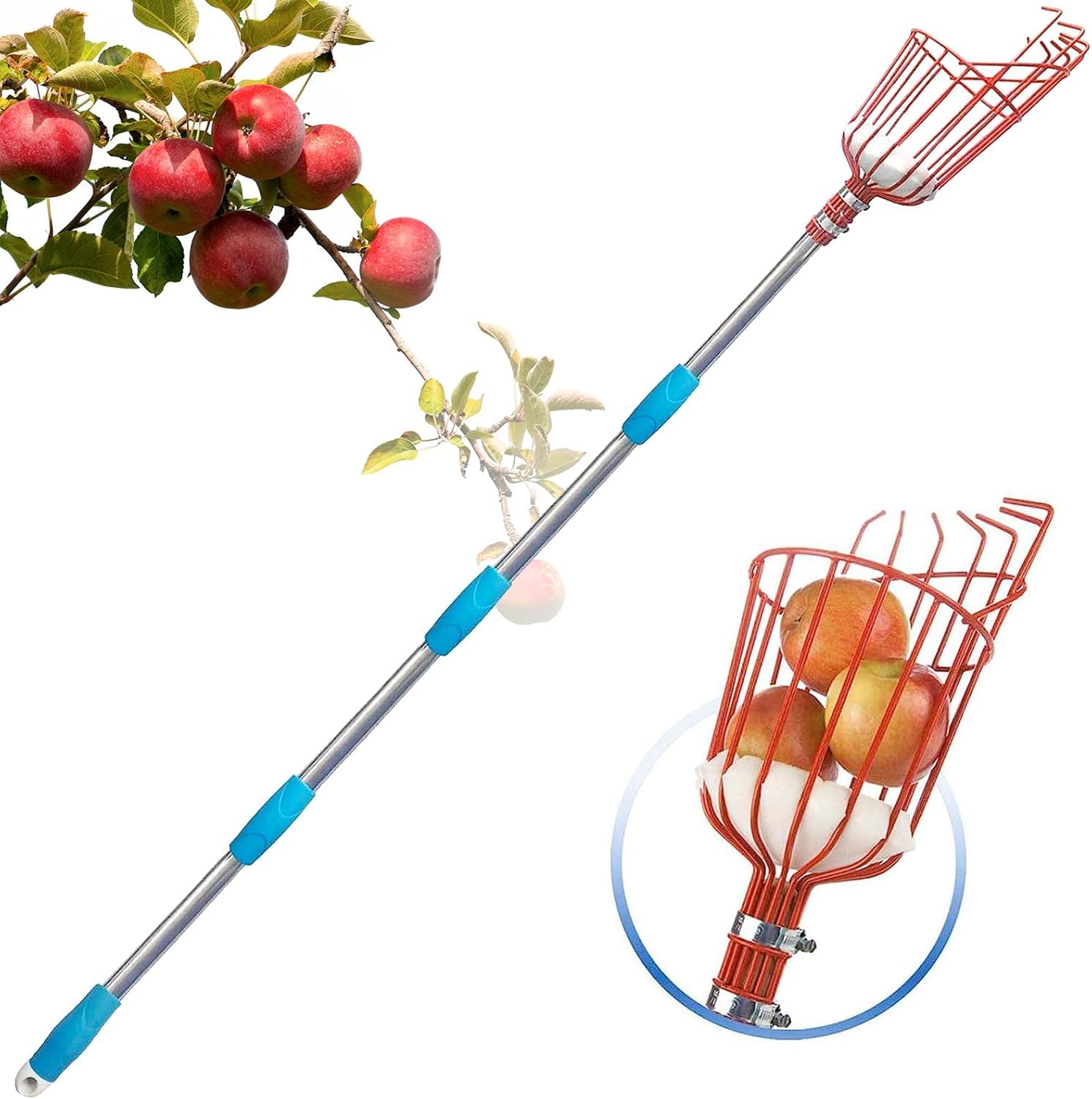 TAILERNRUYE front view of pole and basket showing complete tool and ease of use
