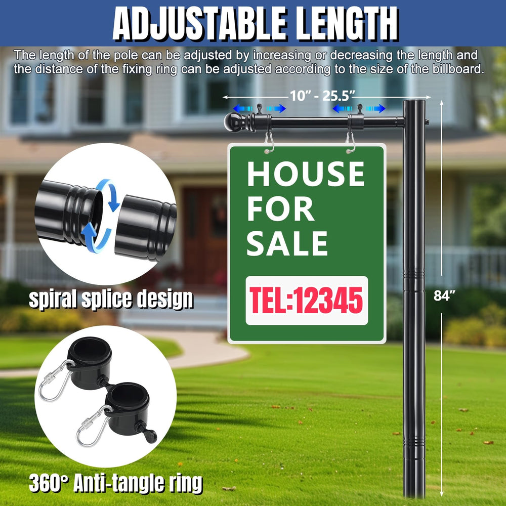 TAILERNRUYE horizontal arm and 360° ring detail allowing banners to rotate with wind