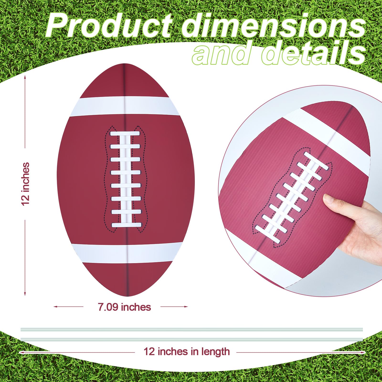 Taiyin close-up of printed football sign showing crisp graphics and durability